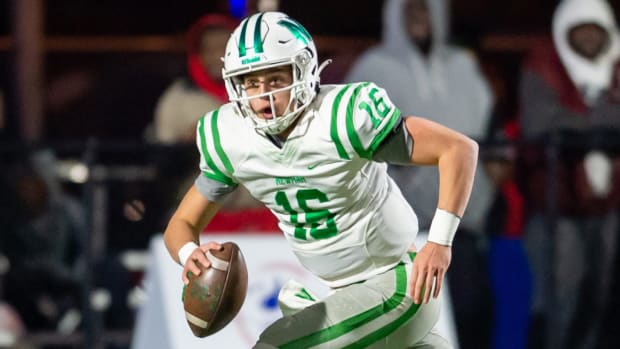 Quarterback Arch Manning 16 runs the ball as Newman takes on Lafayette Christian Academy in the LHSAA Div III semi finals.